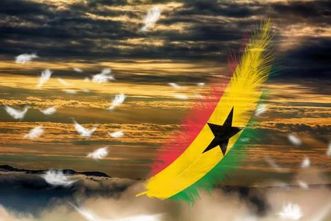 3D Flag on feathers Stock Photos