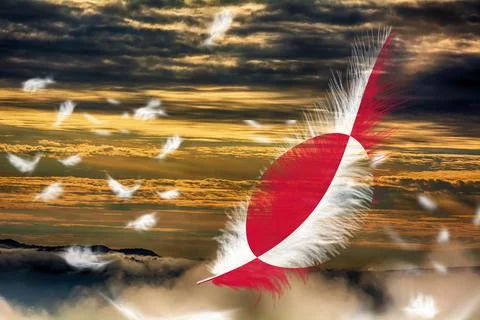 3D Flag on feathers Stock Photos