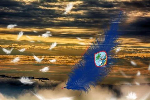 3D Flag on feathers Stock Photos
