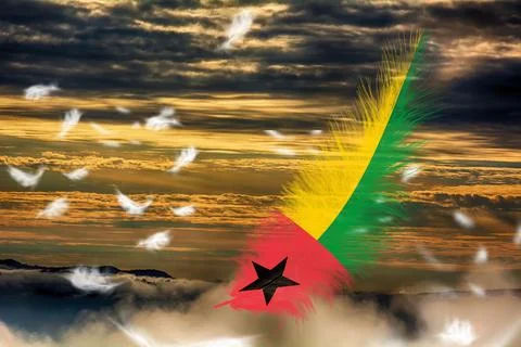 3D Flag on feathers 库存照片