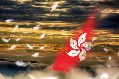 3D Flag on feathers Fotos Stock
