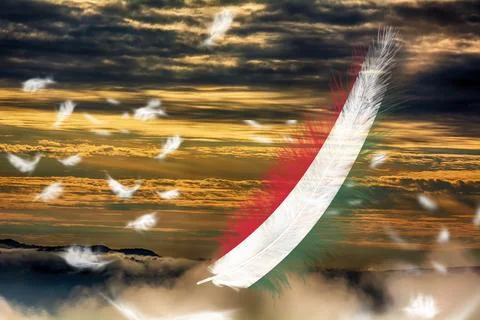 3D Flag on feathers Stock Photos
