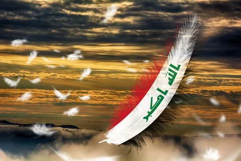 3D Flag on feathers Fotos de archivo