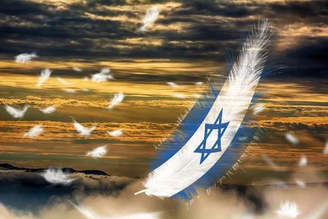 3D Flag on feathers Stock Photos