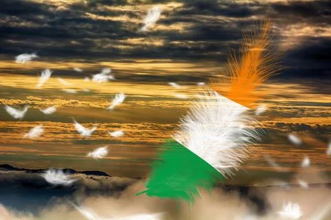 3D Flag on feathers Stock Photos
