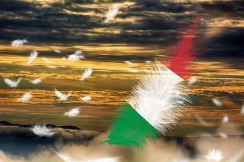 3D Flag on feathers Stock Photos