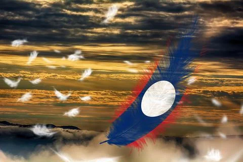 3D Flag on feathers Foto stock