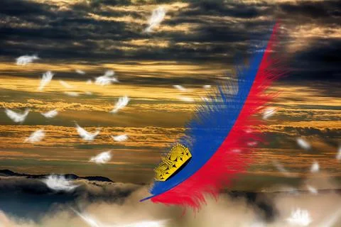 3D Flag on feathers Stock Photos