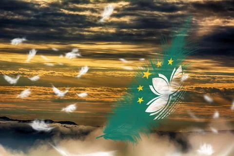 3D Flag on feathers Fotos de archivo