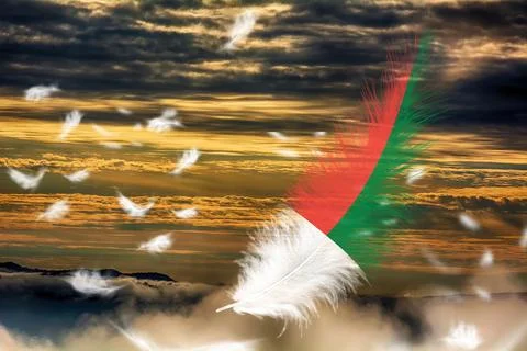 3D Flag on feathers 스톡 사진