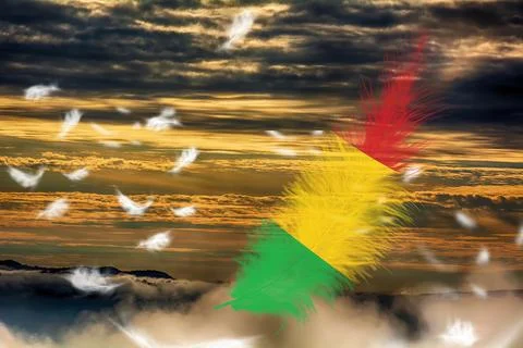 3D Flag on feathers Stock Photos