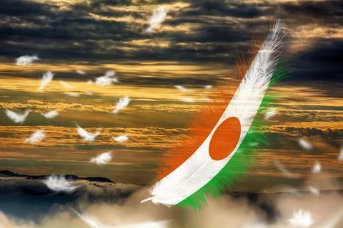 3D Flag on feathers Stock Photos