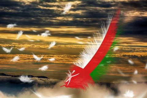 3D Flag on feathers Stock Photos