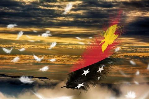 3D Flag on feathers Stock Photos