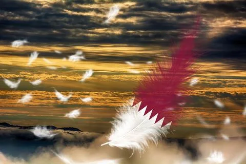 3D Flag on feathers Foto stock