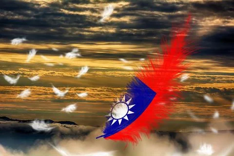 3D Flag on feathers Stock Photos