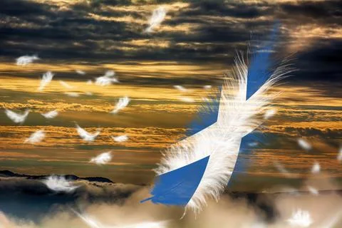 3D Flag on feathers Foto stock