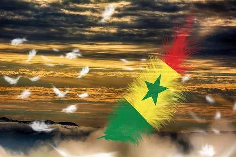 3D Flag on feathers Foto stock