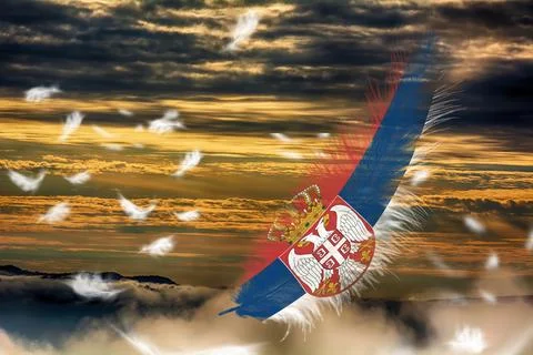 3D Flag on feathers Foto stock