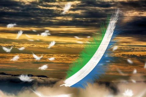 3D Flag on feathers Foto stock