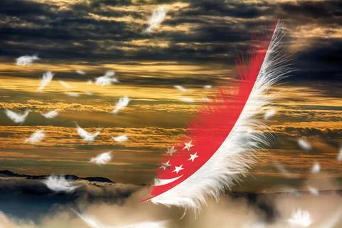 3D Flag on feathers Foto stock