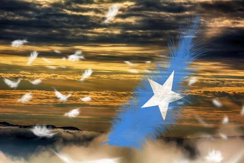 3D Flag on feathers Stock Photos