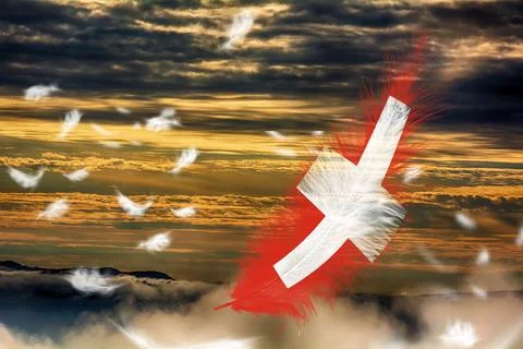 3D Flag on feathers Foto stock
