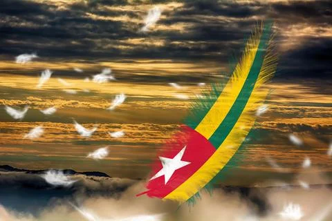 3D Flag on feathers Stock Photos