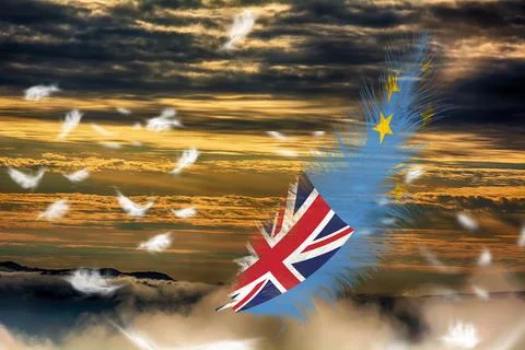 3D Flag on feathers 스톡 사진