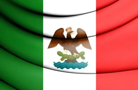 3D Flag of First Mexican Empire. 3D Illustration. Stock Illustration