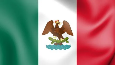 3D Flag of First Mexican Empire. 3D Illustration. Stock Illustration
