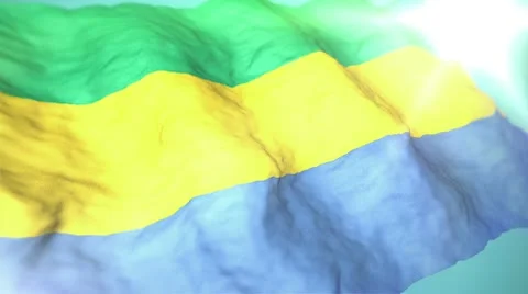 3d flag Gabon Stock Footage 10736494