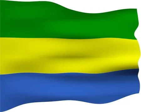 3D Flag of Gabon Stock Illustration