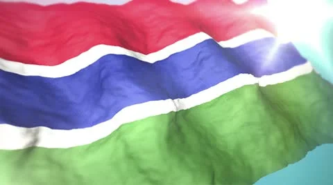 3d flag Gambia Stock Footage 10736576