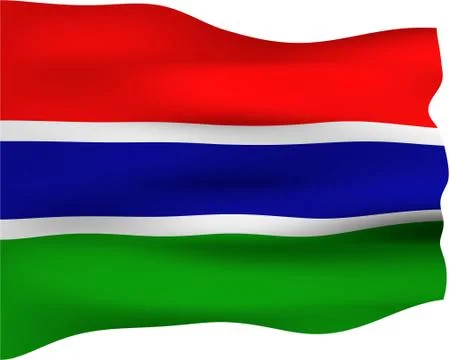 3D Flag of Gambia Stock Illustration