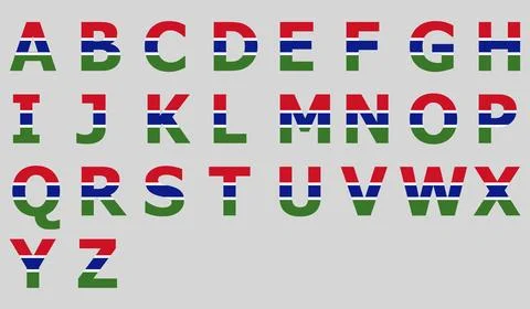 3D Flag of Gambia on text Stock Illustration