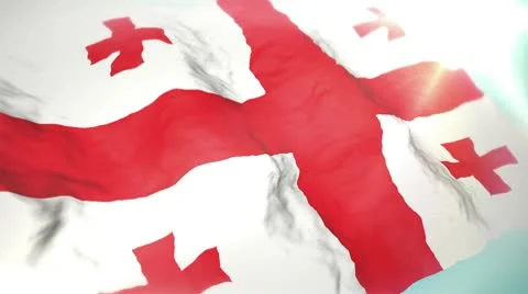 3d flag Georgia Stock Footage 10736405