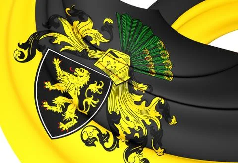 3D Flag of Gera (Thuringia), Germany. 3D Illustration. Stock Illustration