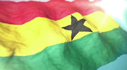 3d flag Ghana Stock Footage 10736443