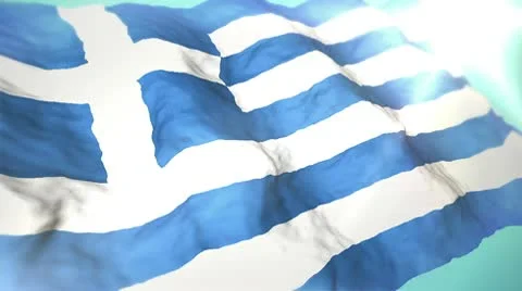 3d flag Greece Stock Footage 10736448