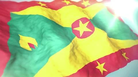 3d flag Grenada Stock Footage 10736556