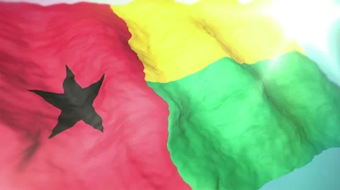 3d flag Guinea-Bissau Stock Footage 10736421
