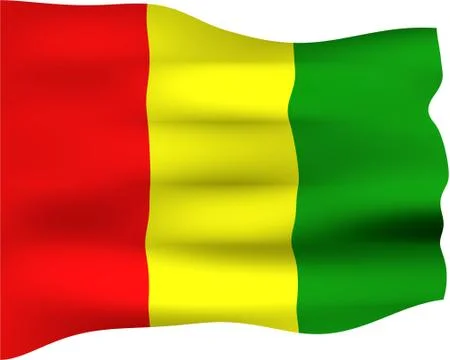 3D Flag of Guinea Stock Illustration