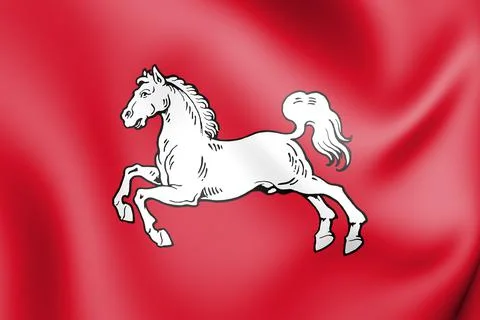 3D Flag of Hanover (1693). 3D Illustration. Stock Illustration