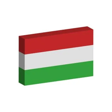 3D flag of Hungary Stock Illustration