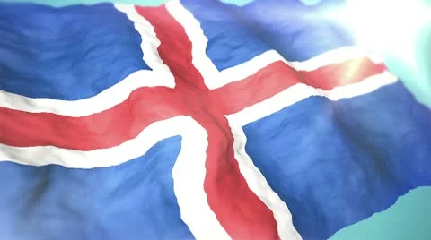 3d flag Iceland Stock Footage 10736418
