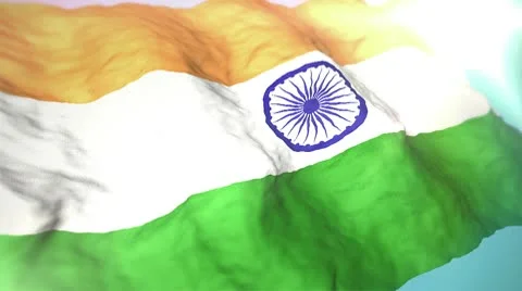3d flag India Stock Footage 10736496