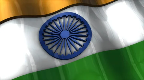 3D flag, India, waving, ripple, Asia. Stock Footage 36500481