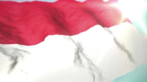 3d flag Indonesia Stock Footage 10736498