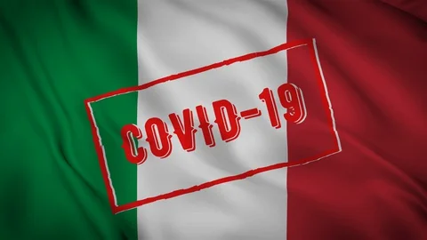 3d Flag of Italy waving in the wind Covid-19 virus outbreak concept. Stock Footage 128295361